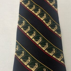 Pinehurst 1895 Elegant Navy and Gold Patterned Men's Tie